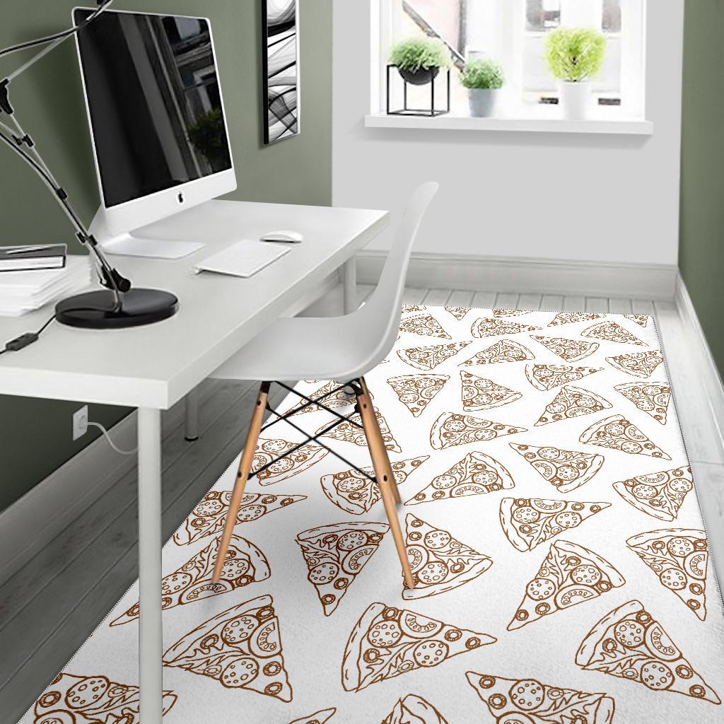 Hand drawn pizza pattern Area Rug