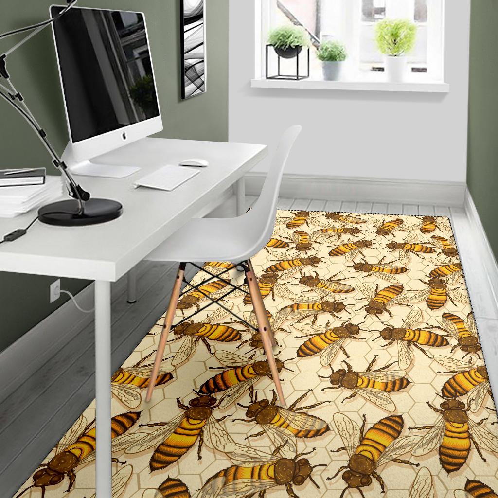 Bee Pattern Print Design BEE05 Area Rugs