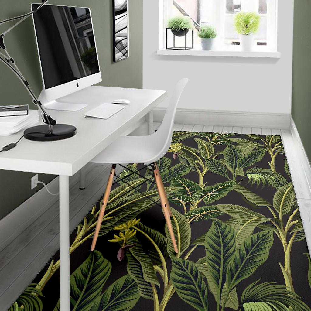 Banana Leaf Pattern Print Design BL04 Area Rugs