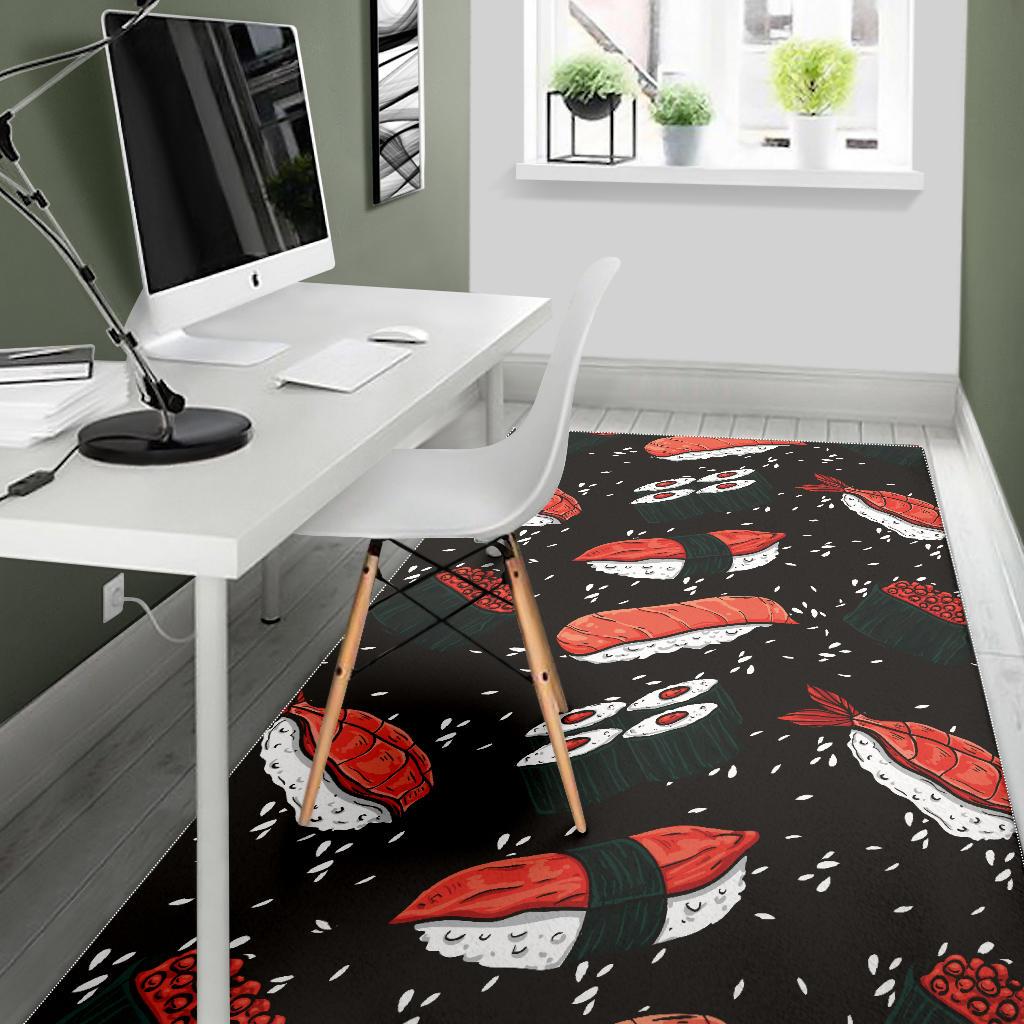 Sushi Theme Pattern Area Rug
