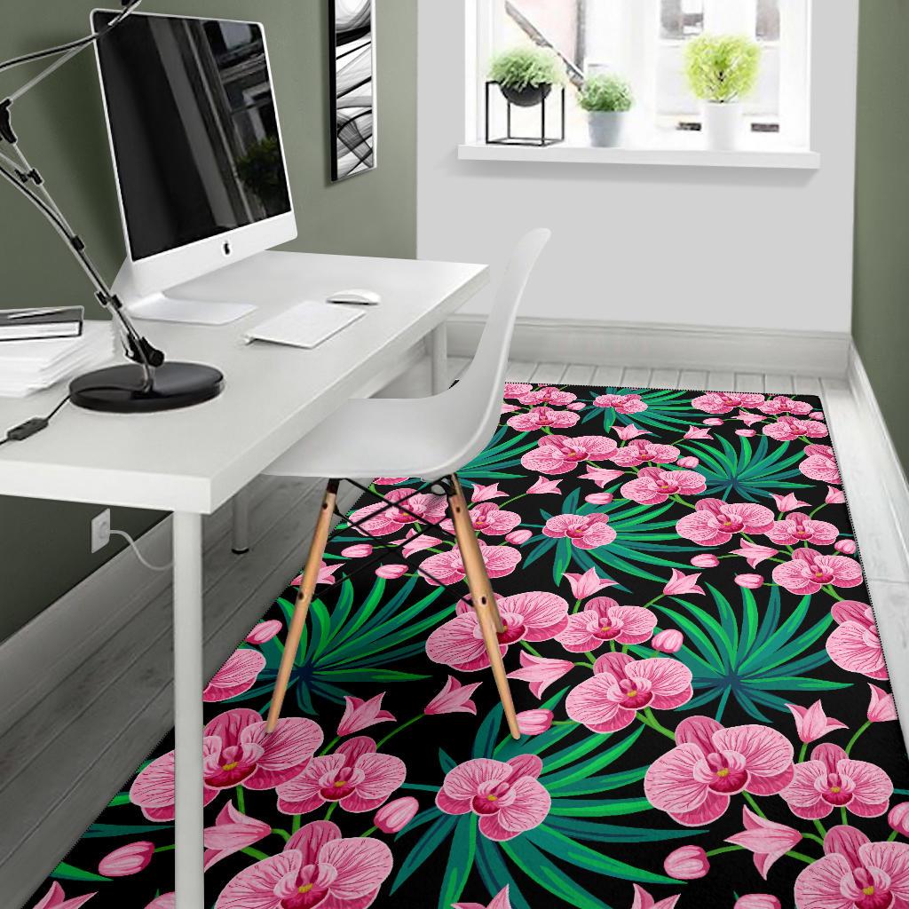 Orchid Pink Pattern Print Design OR06 Area Rugs