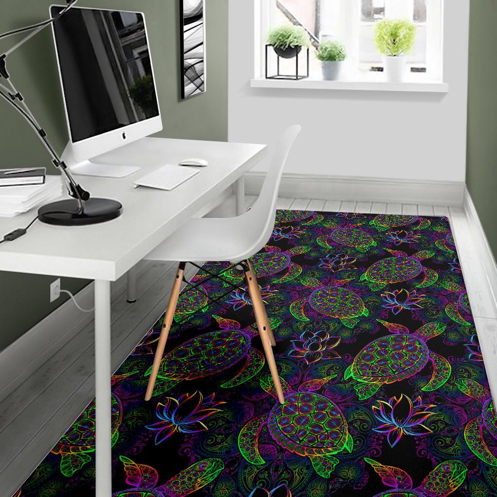 Sea Turtle Pattern Area Rug