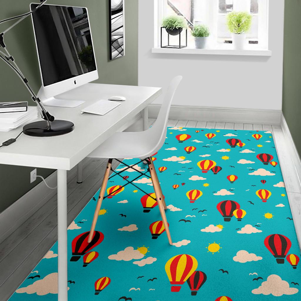 Hot Air Balloon Sky Pattern Area Rug