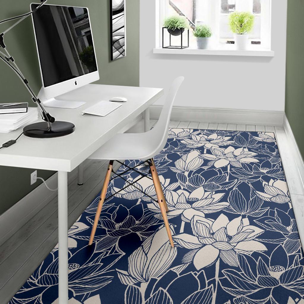 Water Lily Pattern Print Design WL04 Area Rugs