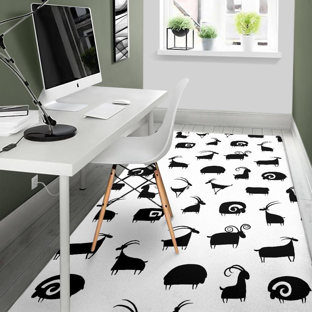 Goat ram pattern Area Rug