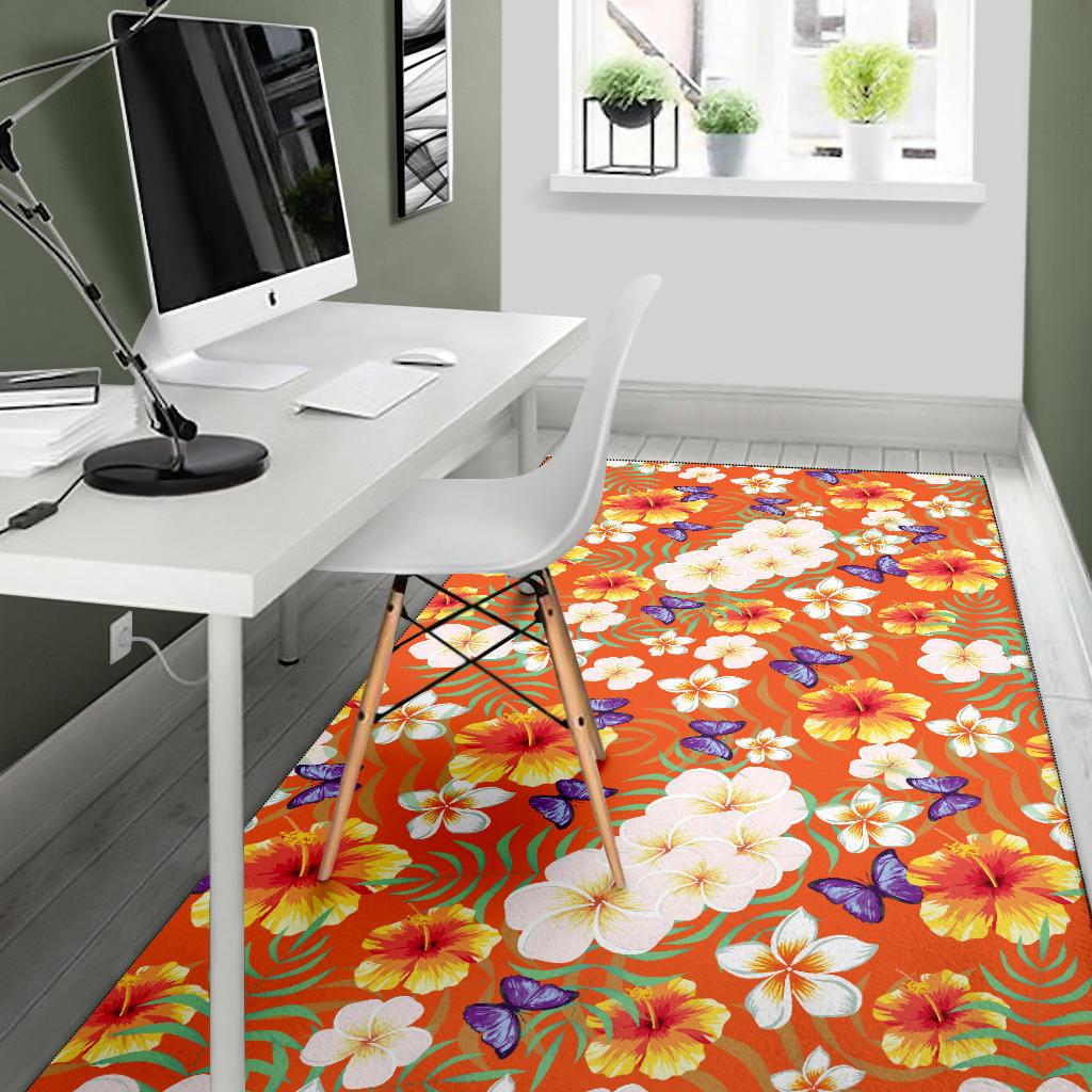 Tropical Flower Pattern Print Design TF027 Area Rugs