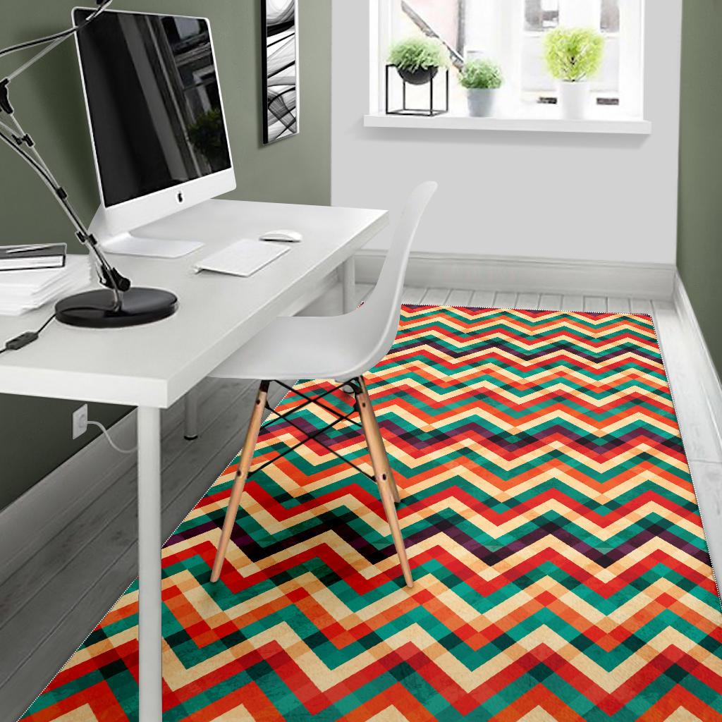zigzag  chevron colorful pattern Area Rug