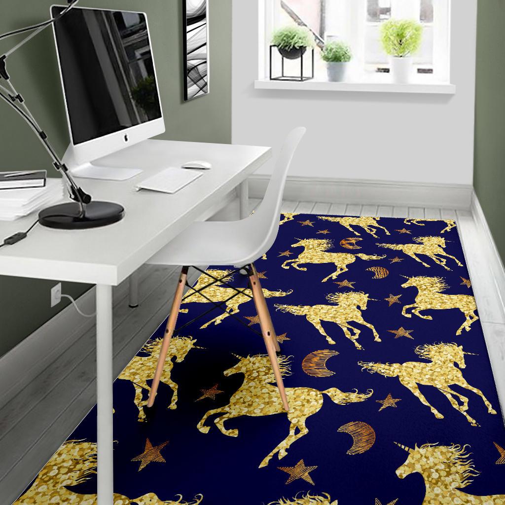 Unicorn Gold Pattern Area Rug
