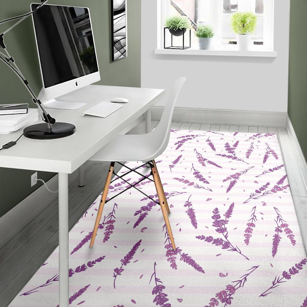 Lavender Pattern Stripe Background Area Rug