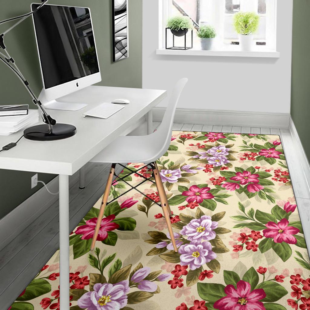 Summer Floral Pattern Print Design SF08 Area Rugs