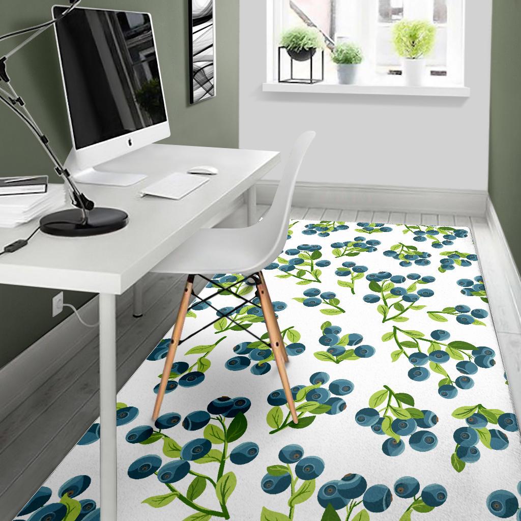 blueberry white background Area Rug
