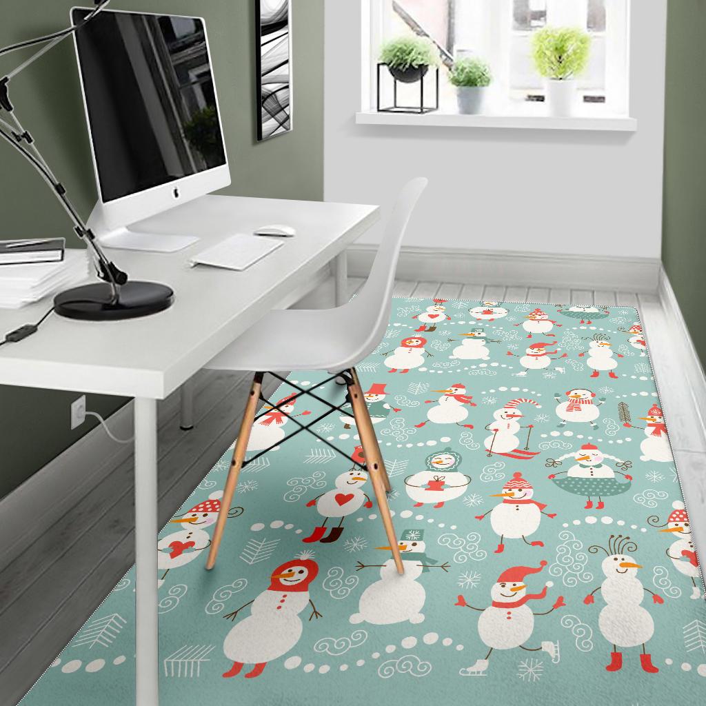 Cute snowman pattern Area Rug