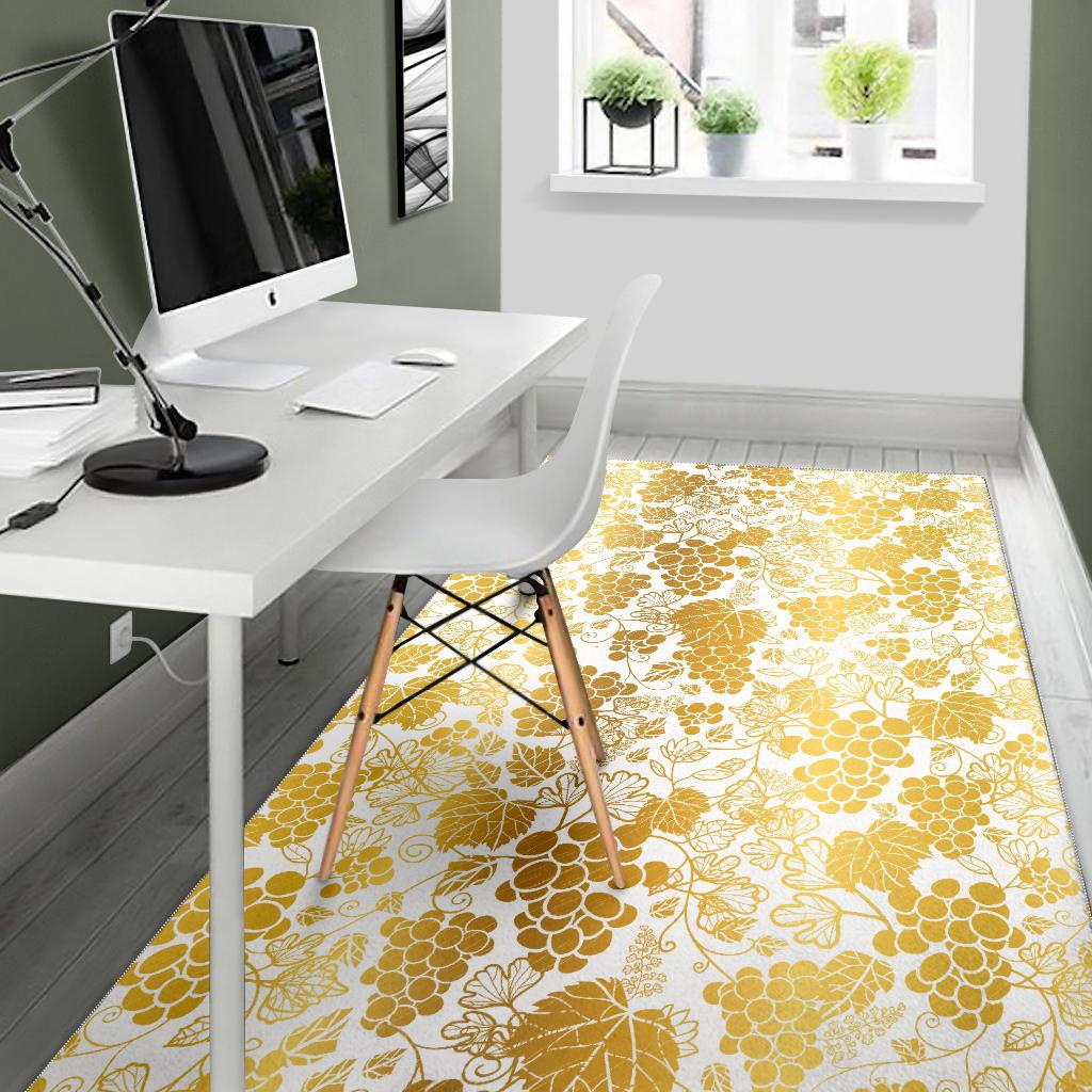 Gold grape pattern Area Rug