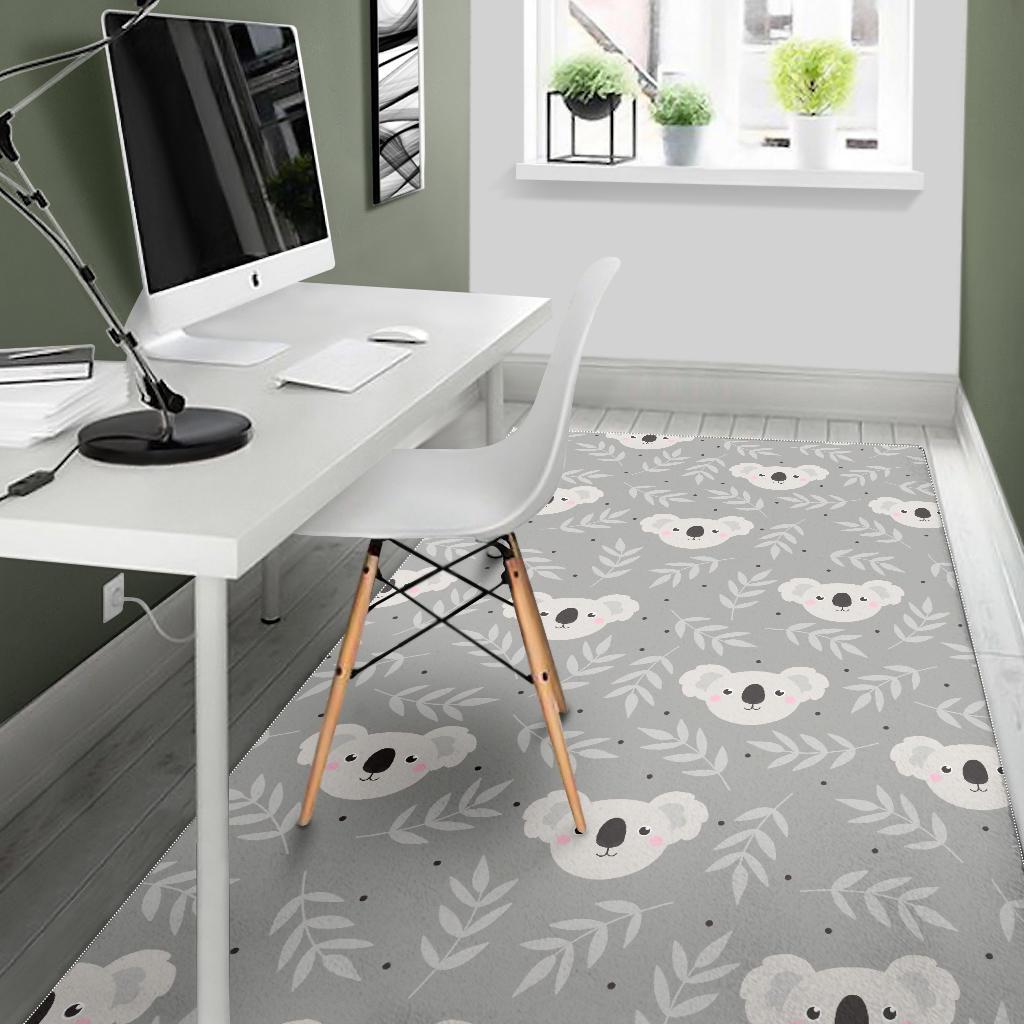 Cute koala leaves pattern Area Rug
