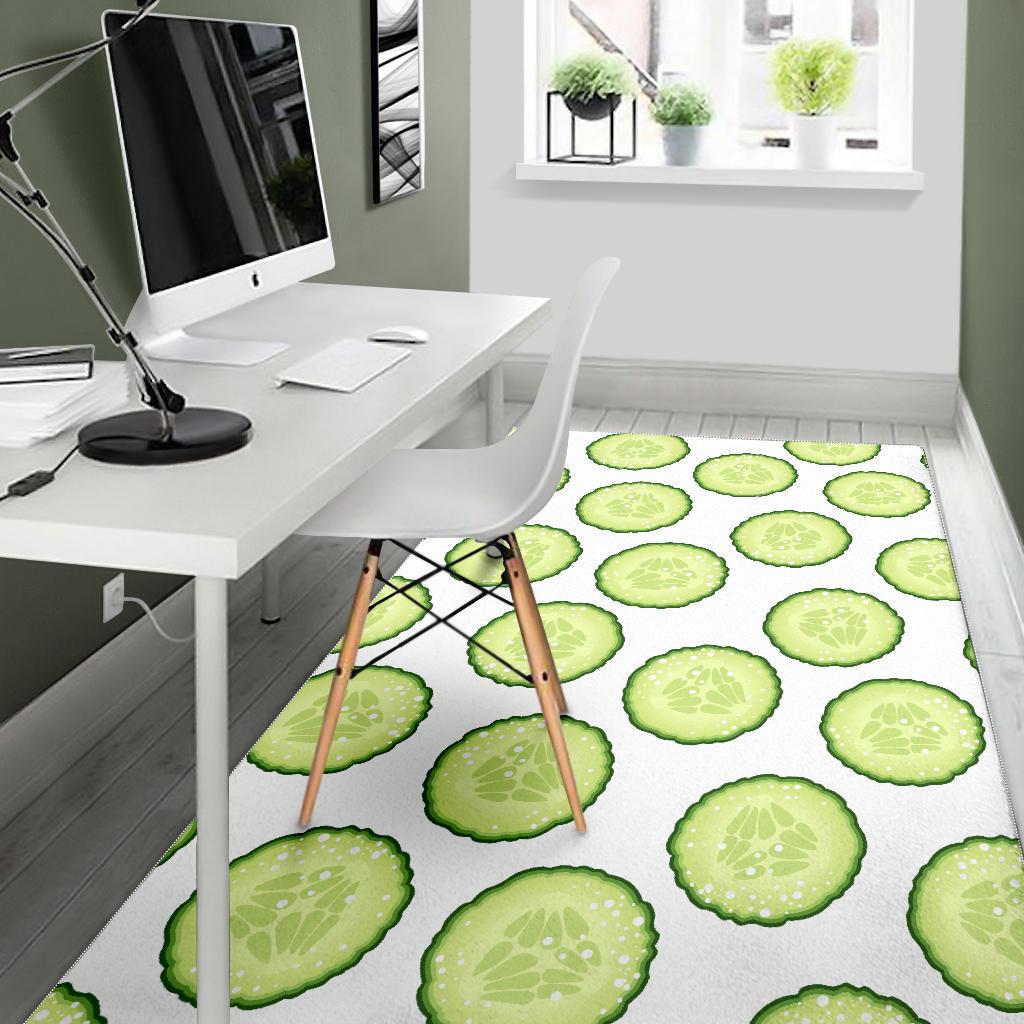 Cucumber slices pattern Area Rug