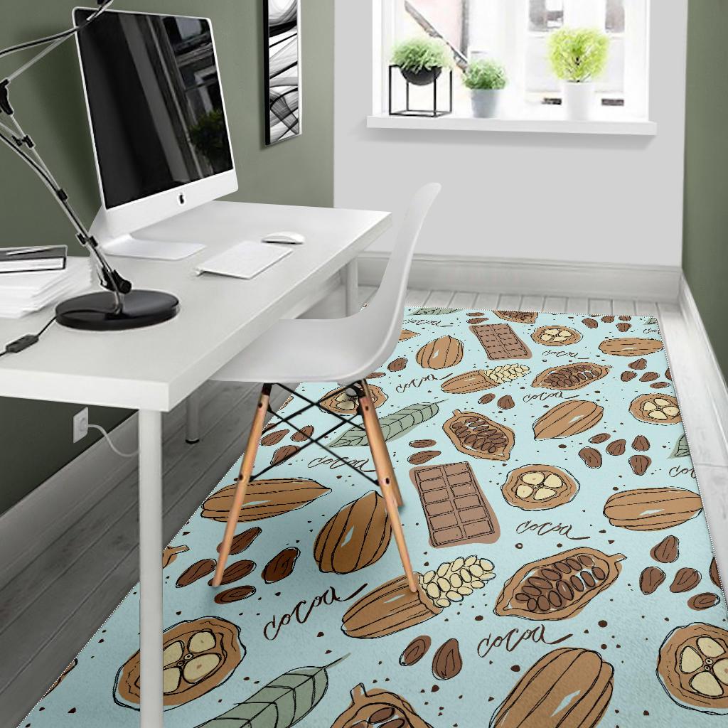 Hand Drawn Cocoa Pattern Area Rug