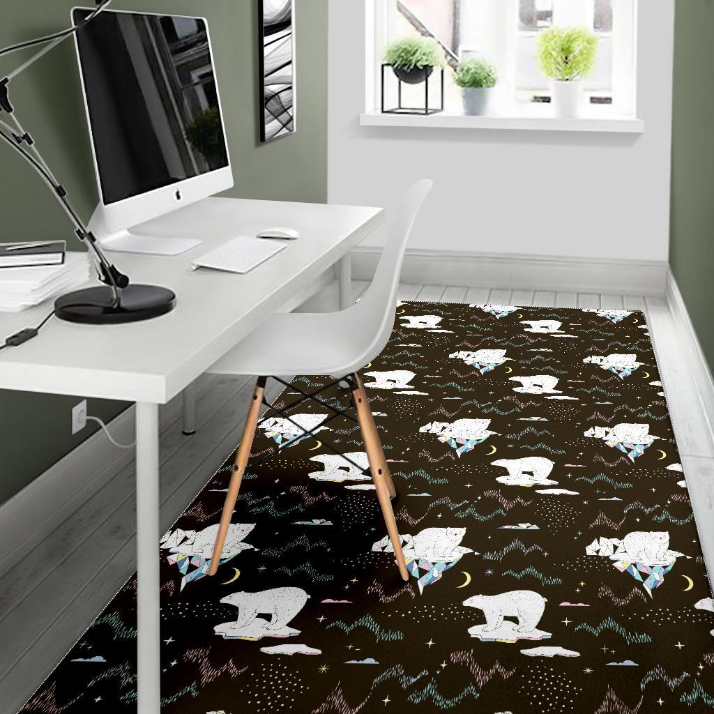 Polar Bear Pattern Background Area Rug