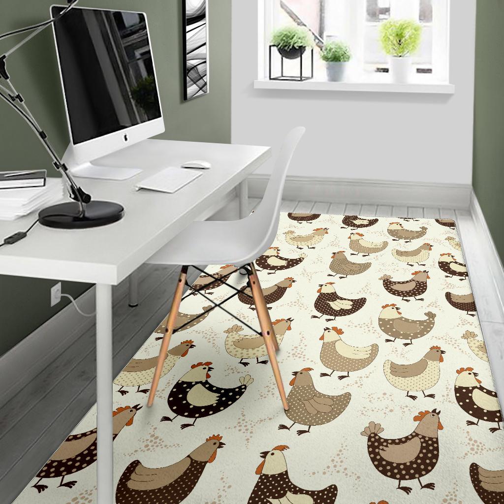 Cute rooster chicken cock Area Rug