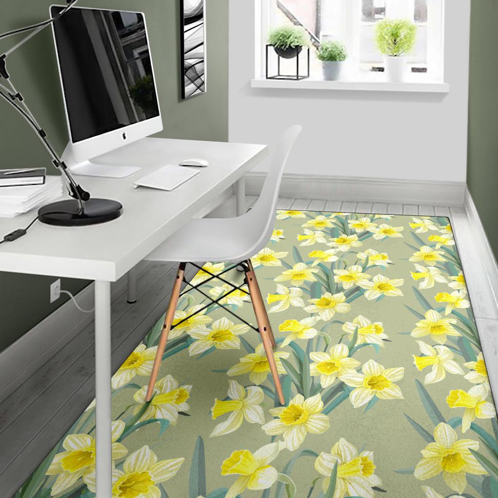 Daffodils Pattern Print Design DF01 Area Rugs