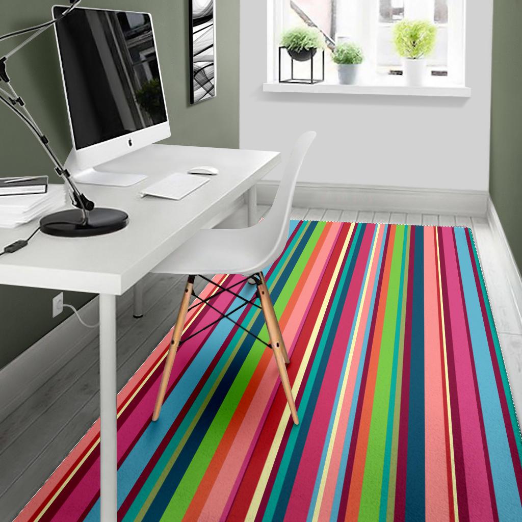 Rainbow Stripe Pattern Area Rug