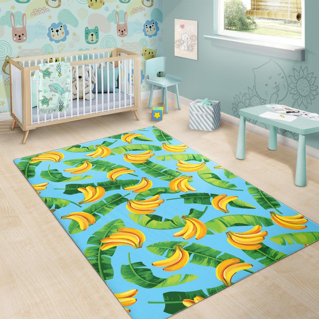 banana leaves banana design pattern Area Rug