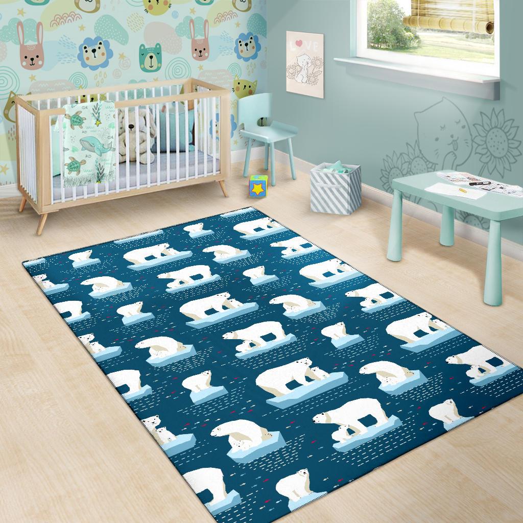 Polar Bear Pattern Print Design PB02 Area Rugs