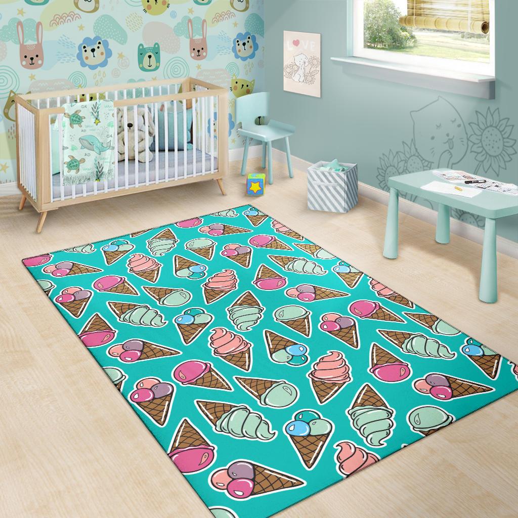Ice Cream Pattern Print Design IC01 Area Rugs
