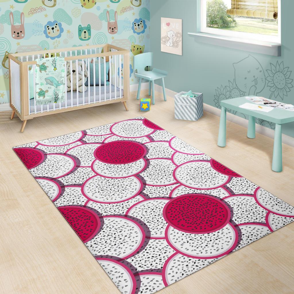 Sliced Dragon Fruit Pattern Area Rug