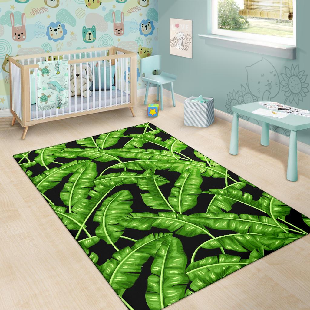 Banana Leaf Pattern Print Design BL01 Area Rugs