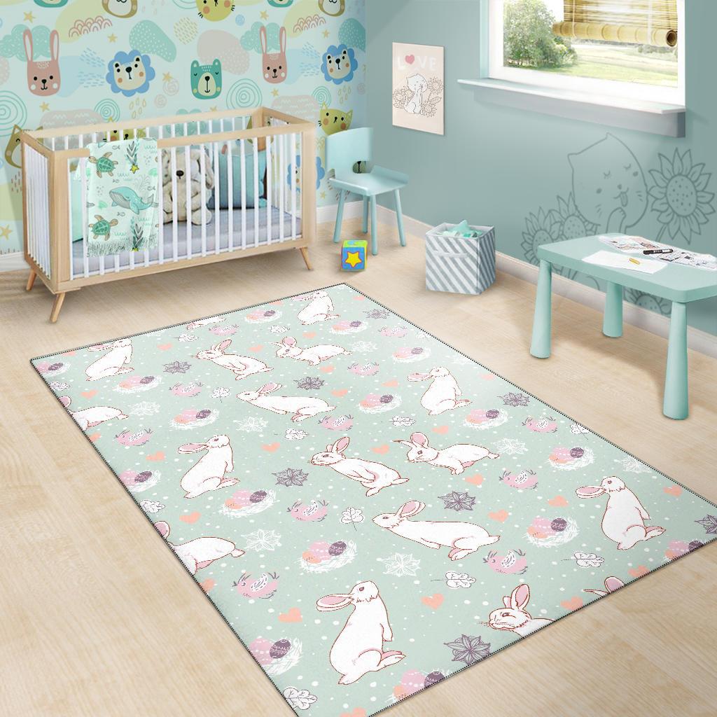 Rabbit Pattern Print Design RB011 Area Rugs