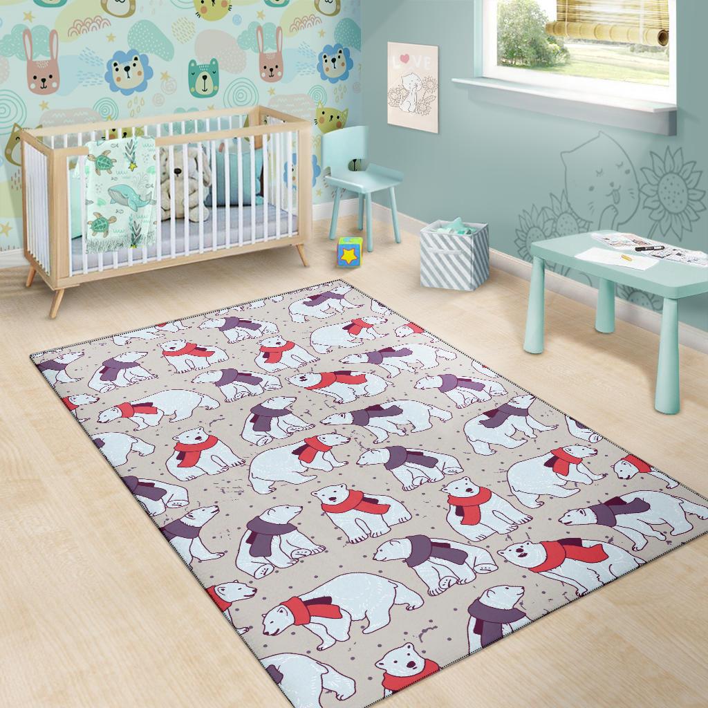 Polar Bear Pattern Print Design PB04 Area Rugs