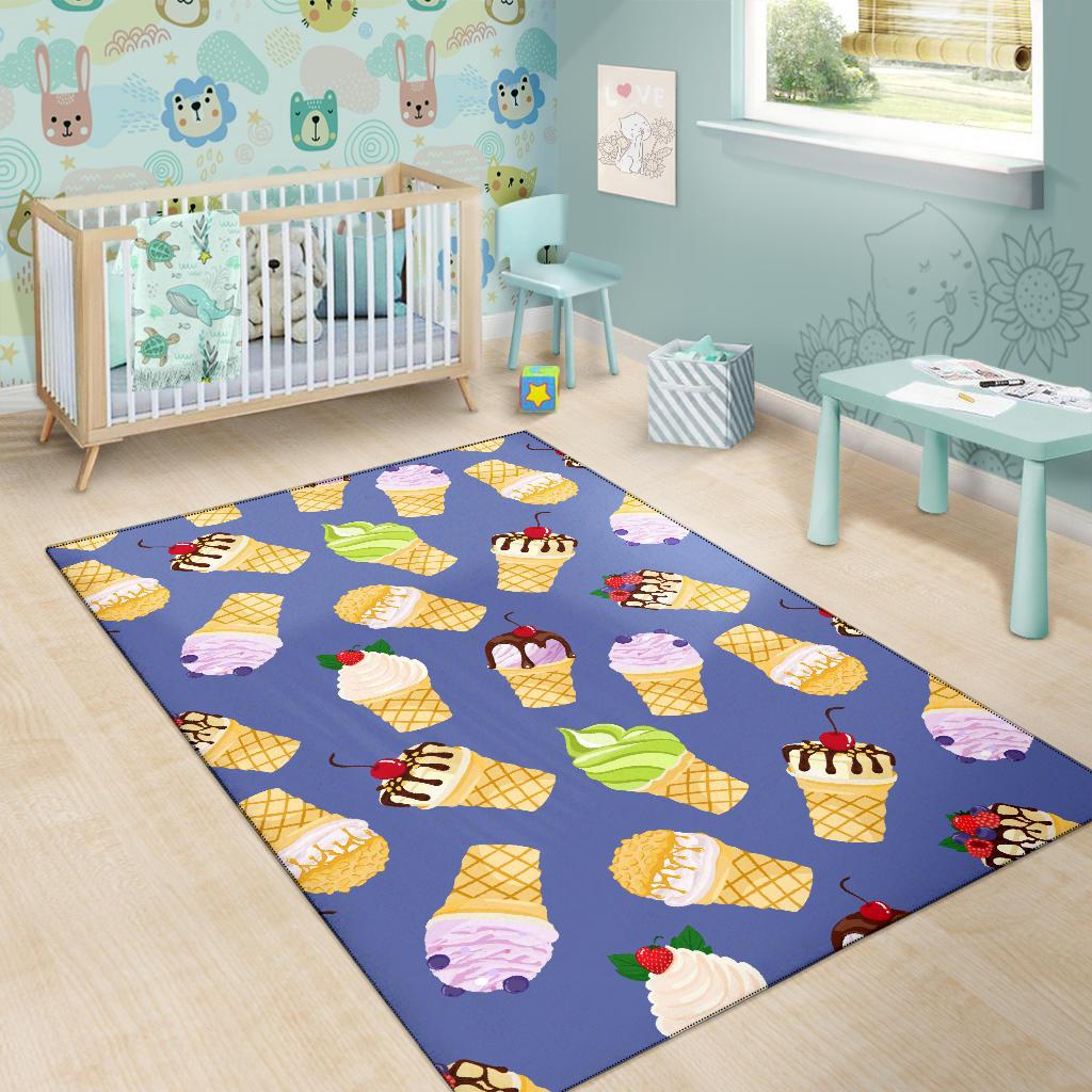 Ice Cream Pattern Print Design IC03 Area Rugs
