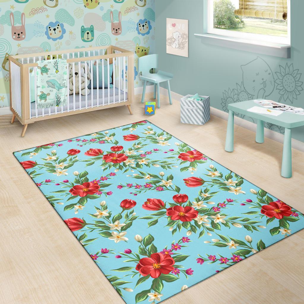 Summer Floral Pattern Print Design SF011 Area Rugs