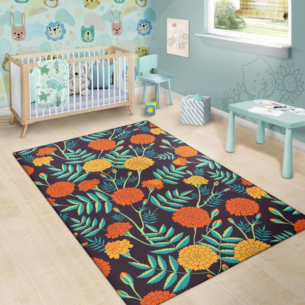 Marigold Pattern Print Design MR01 Area Rugs