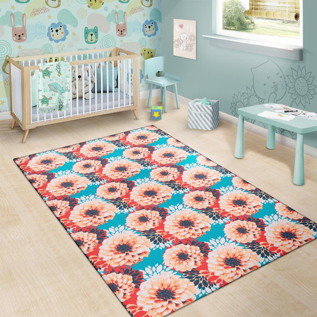 Dahlia Pattern Print Design DH05 Area Rugs