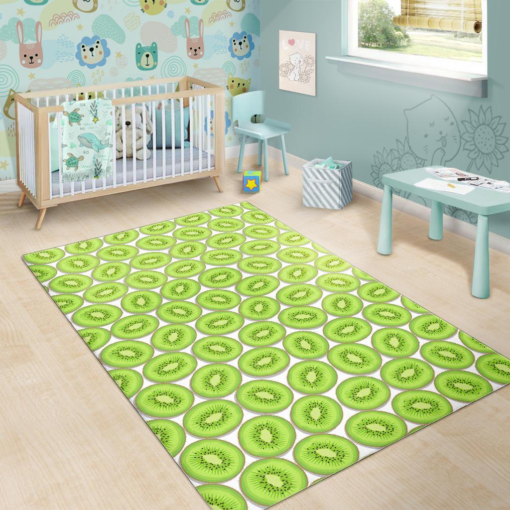 Sliced Kiwi Pattern Background Area Rug