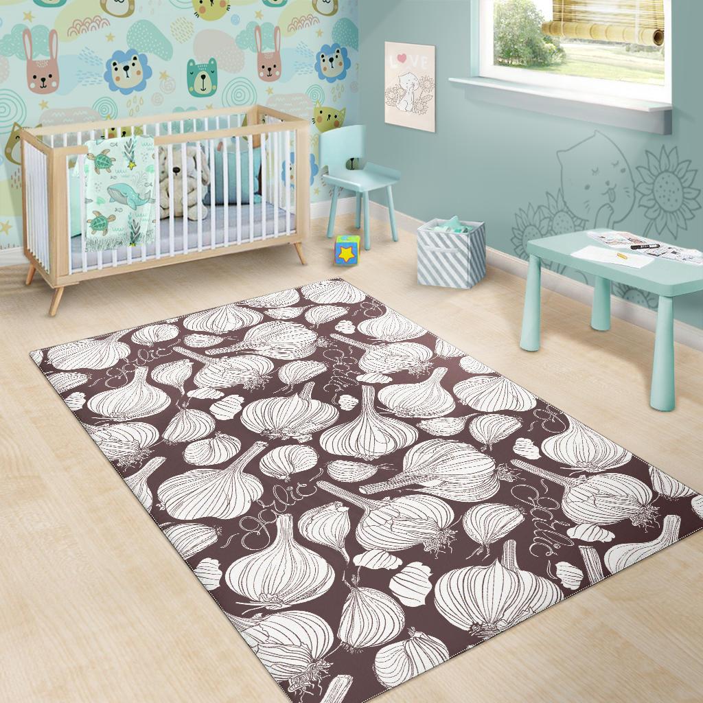 Garlic bulb dark background Area Rug