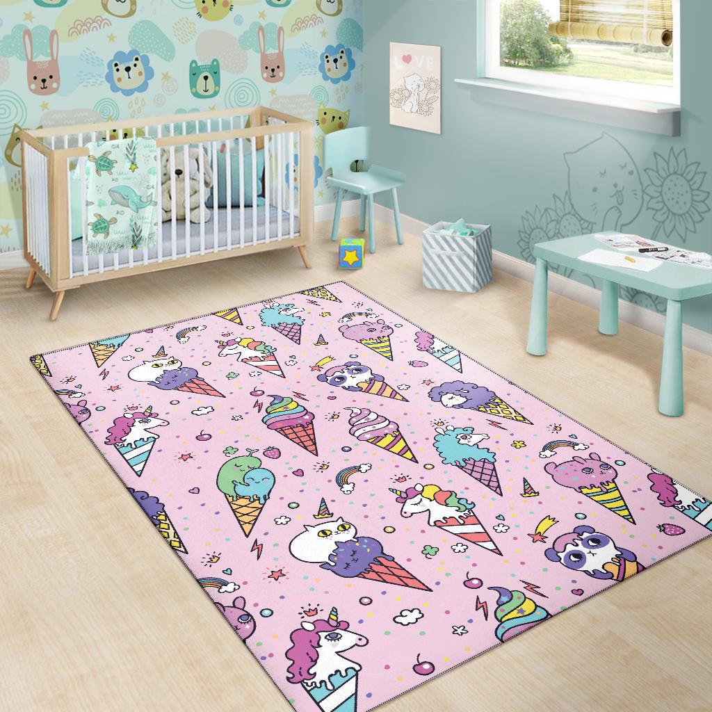 Ice Cream Pattern Print Design IC05 Area Rugs