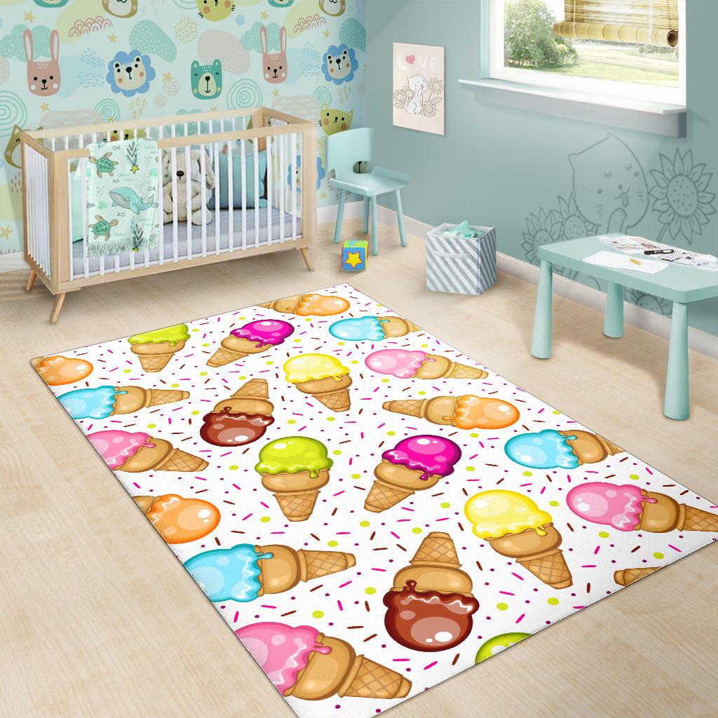Color Ice Cream Cone Pattern Area Rug
