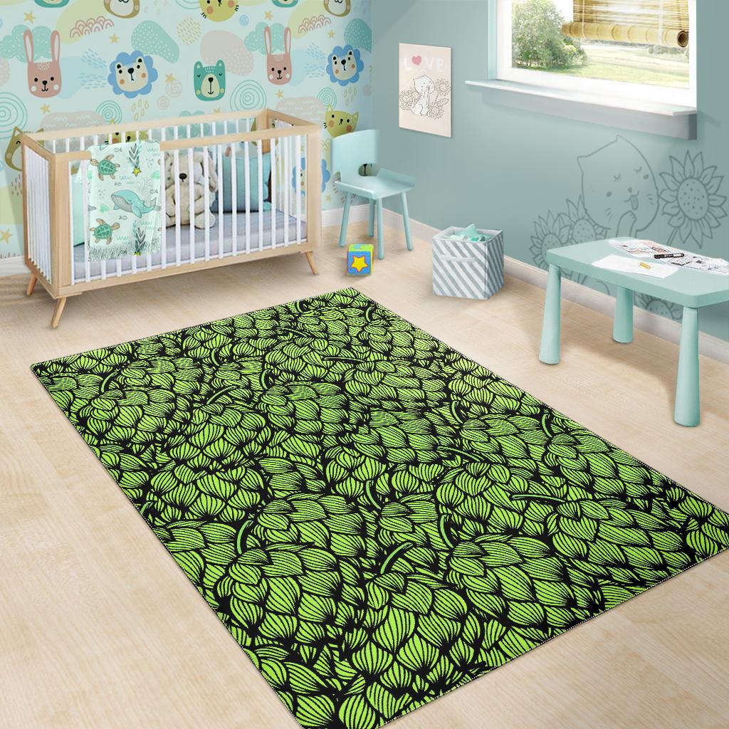 Green hop patternn Area Rug