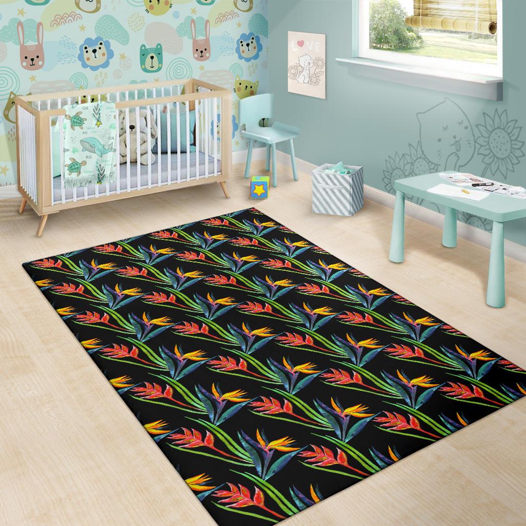 Heliconia Pattern Print Design HL04 Area Rugs