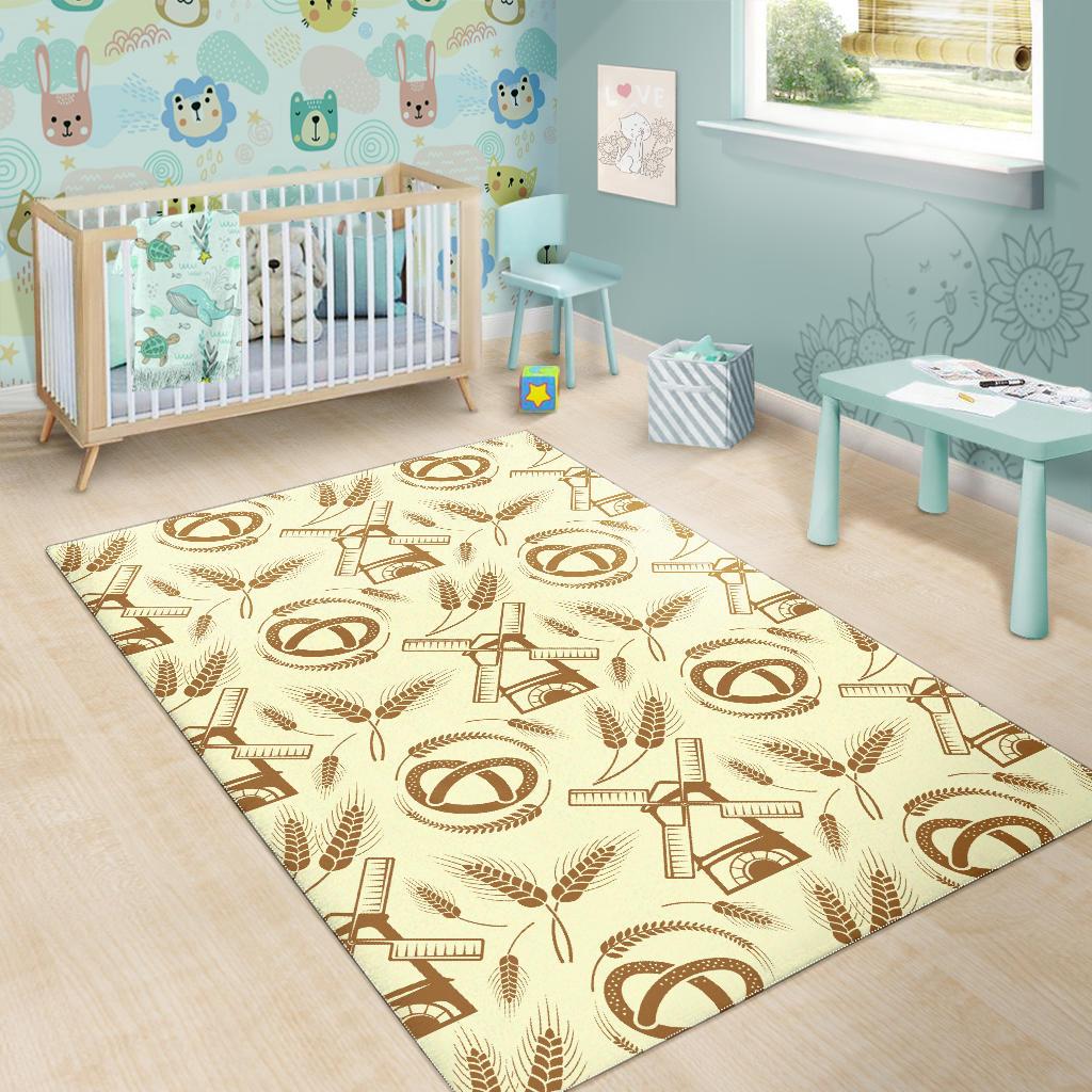 Windmill Wheat pattern Area Rug