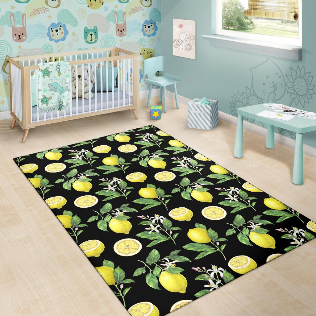 Lemon Pattern Print Design LM02 Area Rugs