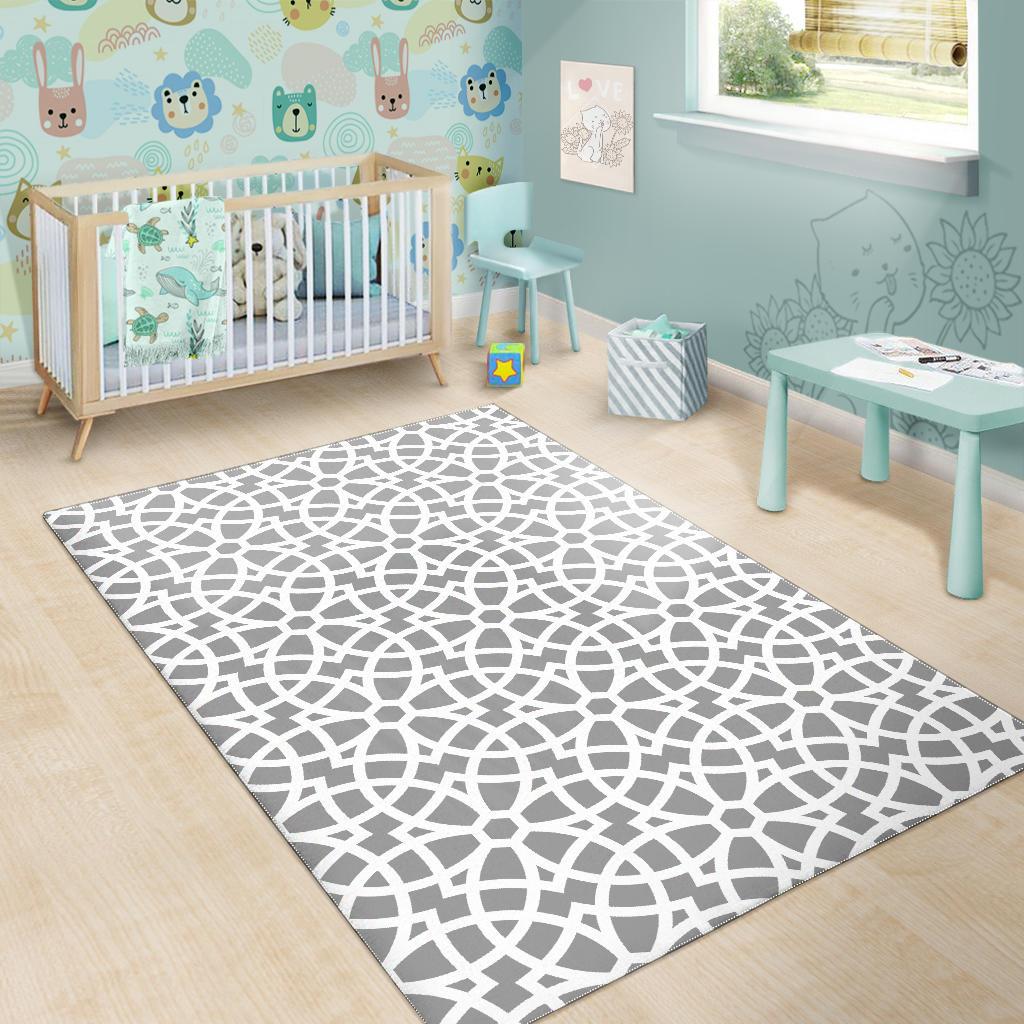 arabic gray pattern Area Rug