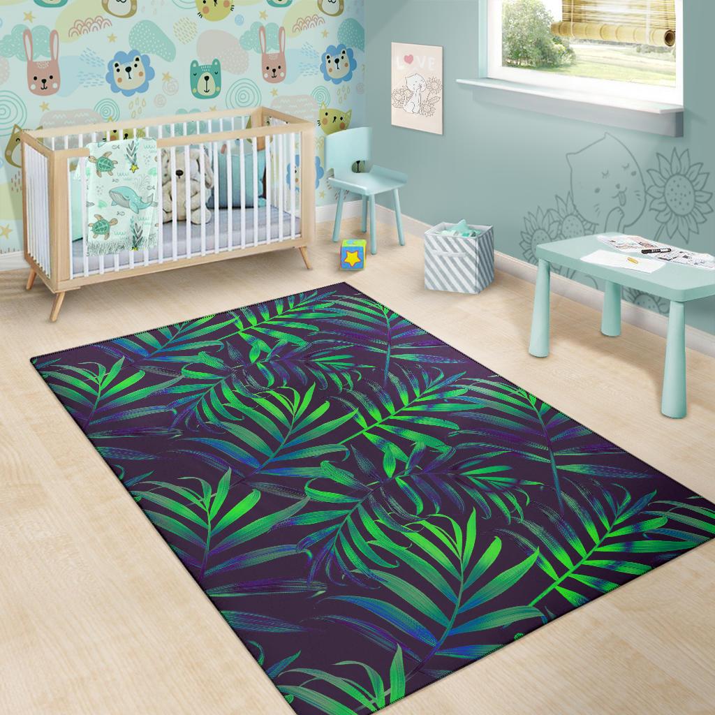 Palm Leaves Pattern Print Design PL01 Area Rugs