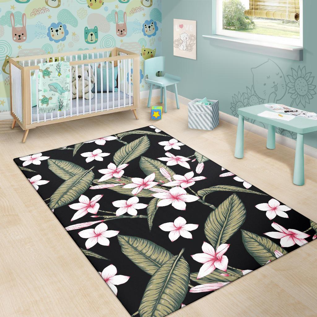 Plumeria Pattern Print Design PM021 Area Rugs