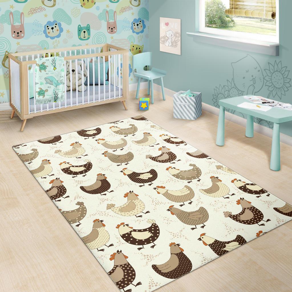Cute rooster chicken cock Area Rug