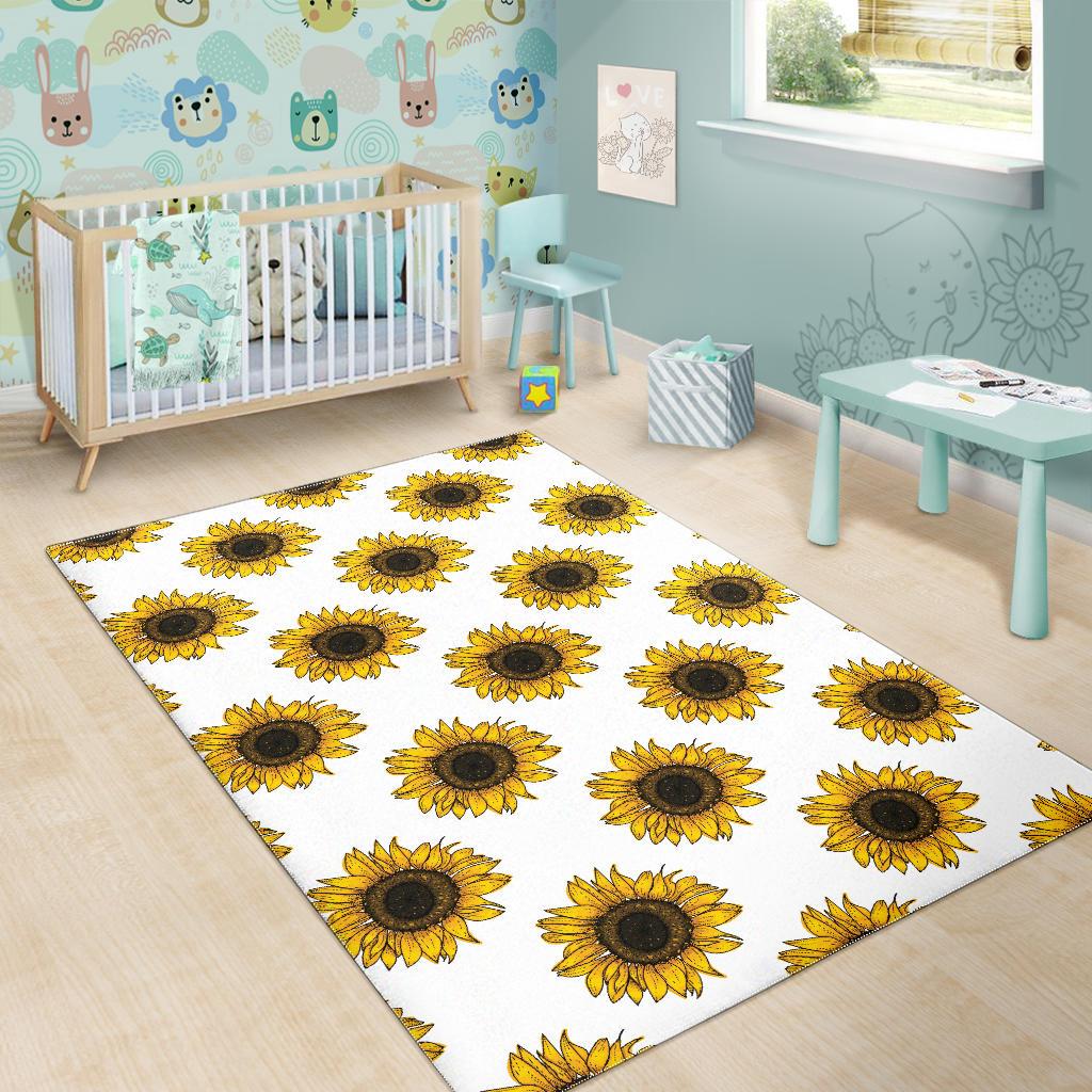 sunflowers design pattern Area Rug