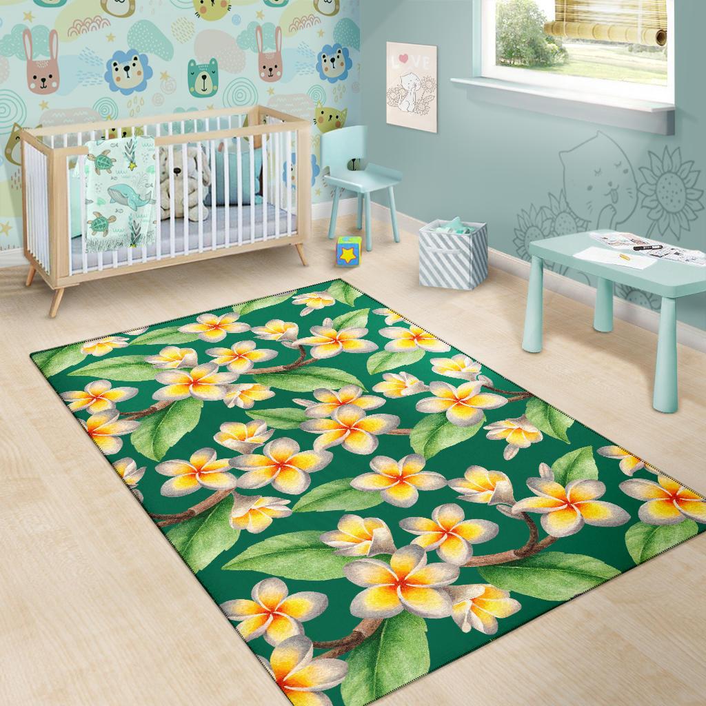 Plumeria Pattern Print Design PM07 Area Rugs