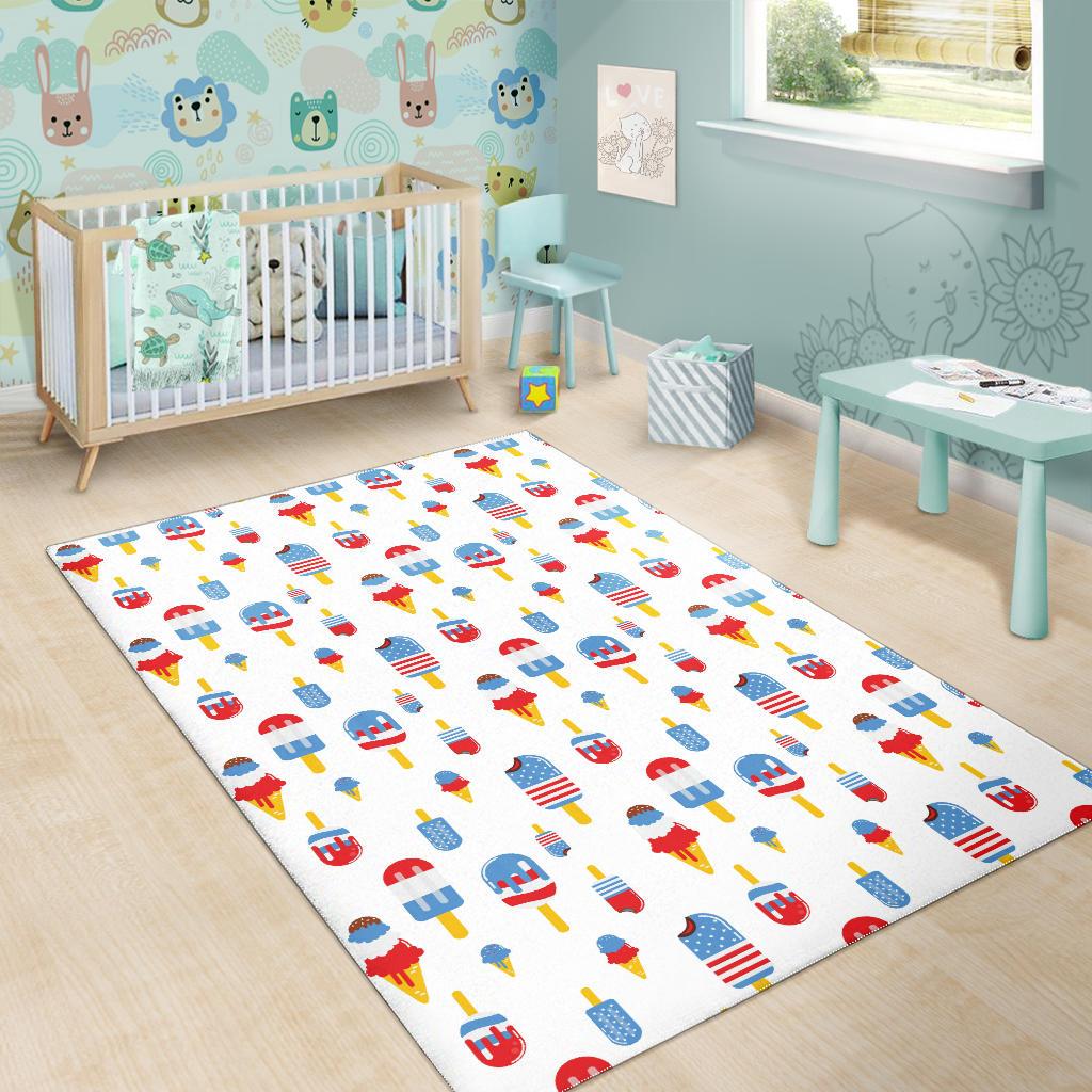 Ice Cream USA Theme Pattern Area Rug